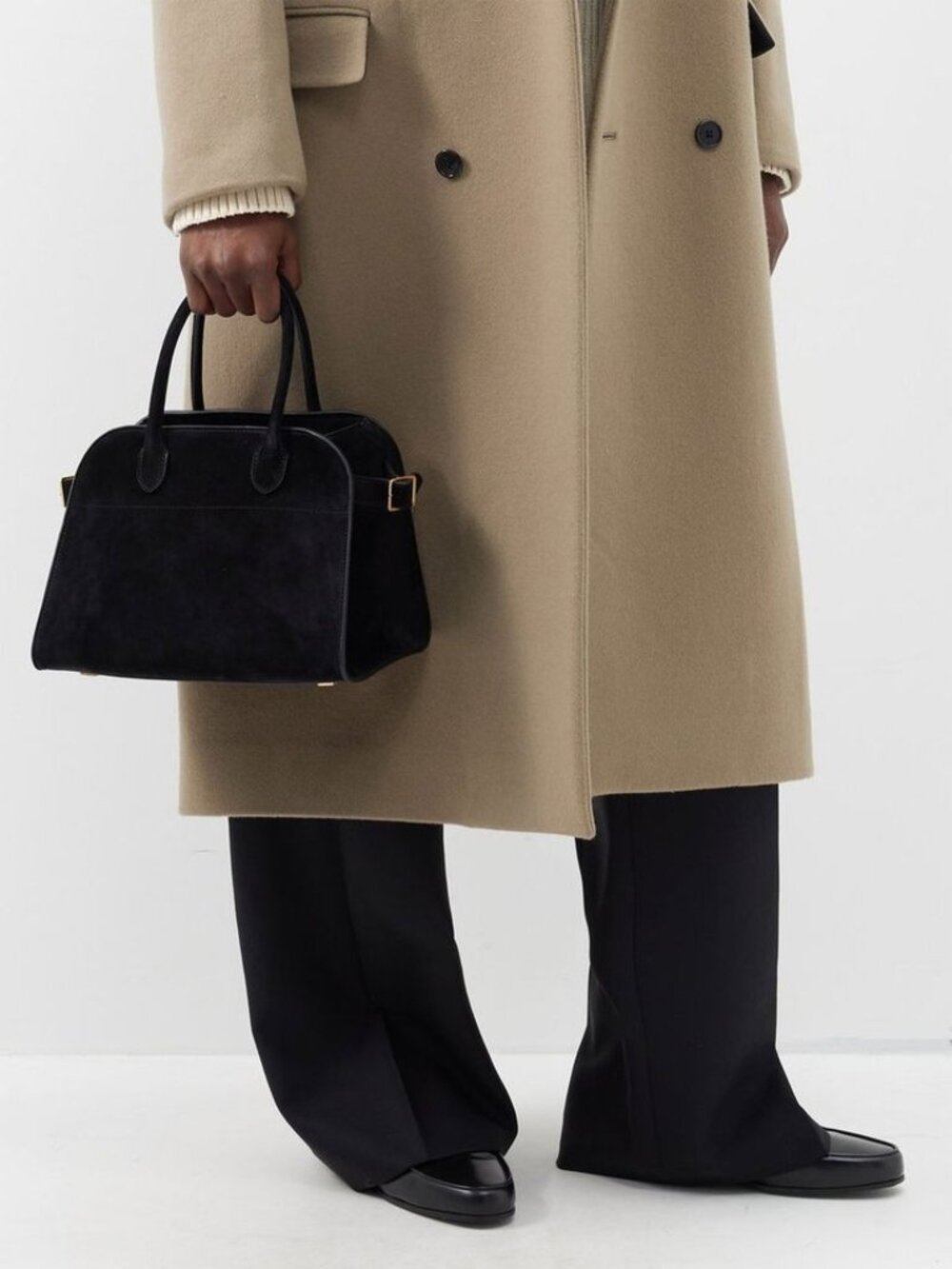 THE ROW SOFT MARGAUX 10 SUEDE Bag Black NEW NWT - So BEAUTIFUL and RARE to Find - Picture 2 of 9